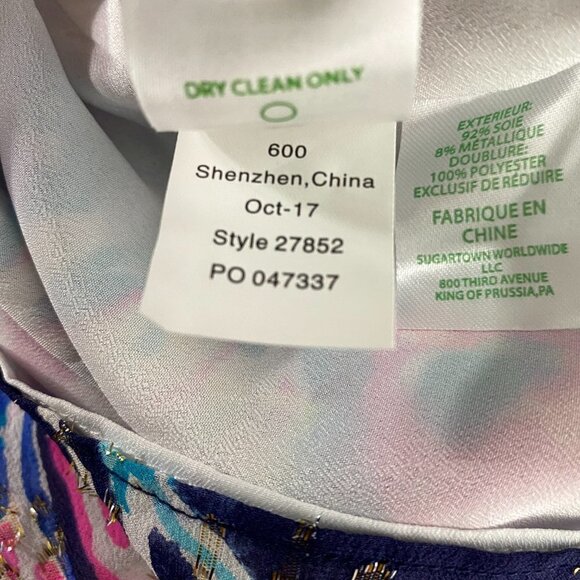 Lilly Pulitzer Myri Romper Bright Navy Caught‎ Up Small Off Shoulder DR-1269 - Picture 10 of 10